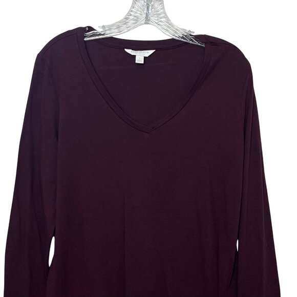 Charter Club Intimates Long Sleeve Pajama Top Womens Large Burgundy New - Picture 3 of 7